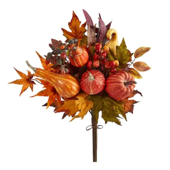 20" Pumpkin & Maple Leaf Bush, 2ct. {1}