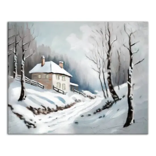 Neutral Winter Woods Canvas Wall Art {1}