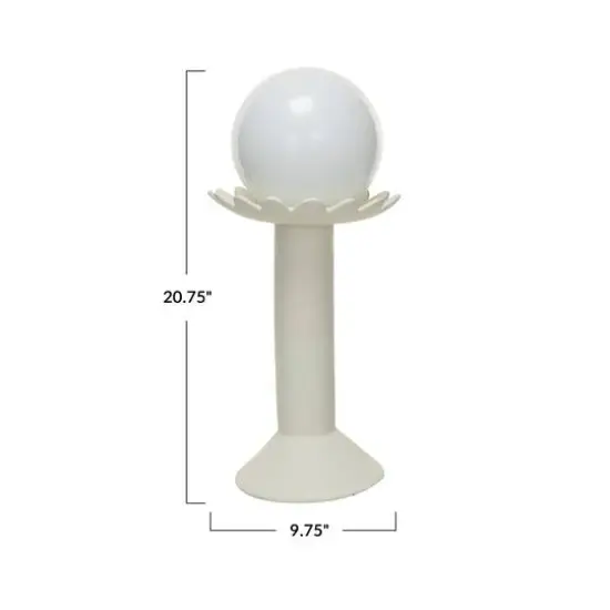 Hello Honey&reg; 21" White Ceramic Pedestal & Orb LED Table Lamp {4}