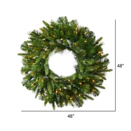 48" LED Cashmere Artificial Christmas Wreath {3}