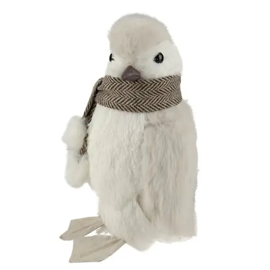 8" Ivory Sisal Penguin Christmas Figure {12}