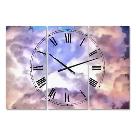 Designart Cloud Sculpting 2 Multipanel Wall Clock {1}