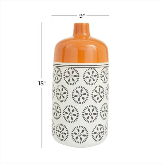 White Stoneware Transitional Vase, 15" x 9" x 8" {7}