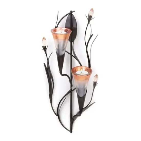 15.75 Dawn Lilies Candle Wall Sconce {4}