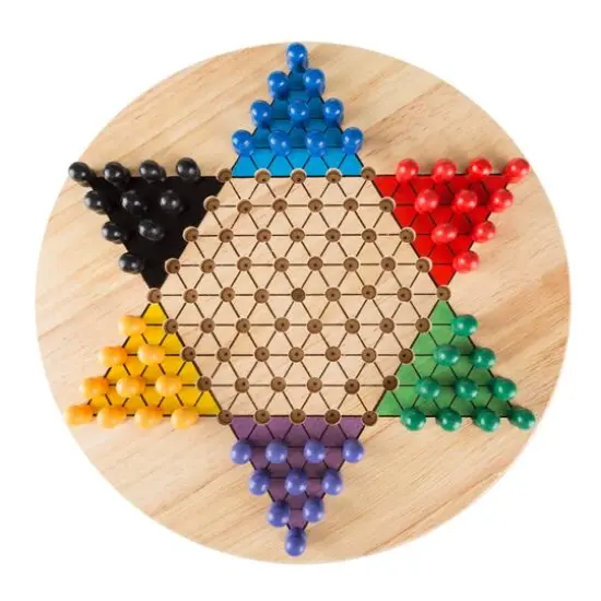 Toy Time Wooden Chinese Checkers Board Game Set {1}