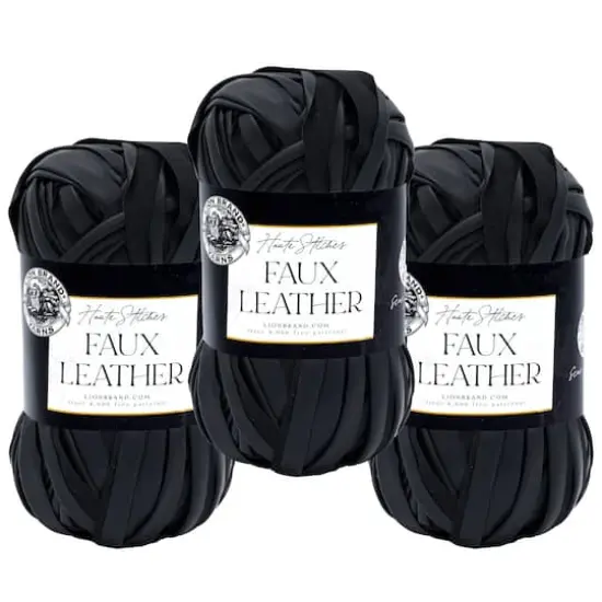 3 Pack Lion Brand&reg; Haute Stitches Faux Leather Yarn Moto Jacket {1}