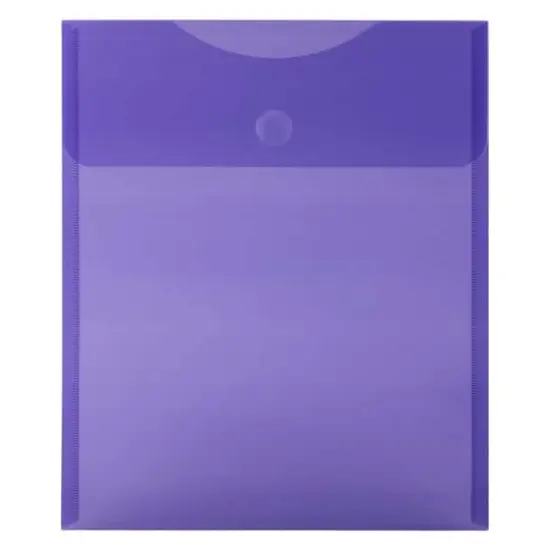 JAM Paper VELCRO&reg; Closure 9.75" x 11.5" Open End Envelopes, 12ct. Violet {1}