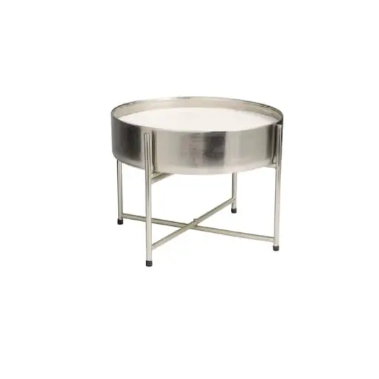 110oz. Sweet Bamboo Scented White 5 Wick Candle in Silver Bowl with Stand {3}