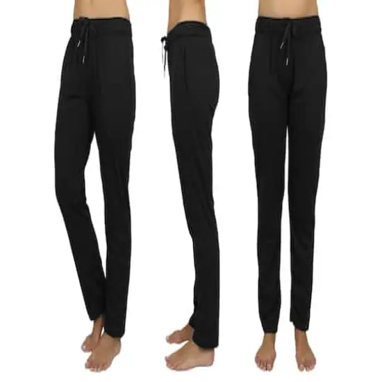 Galaxy by Harvic Women's Loose Fit Classic Lounge Pants Black {1}