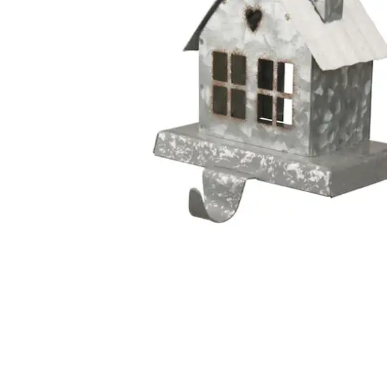 Glitzhome&reg; 6" Galvanized House Stocking Holder {7}