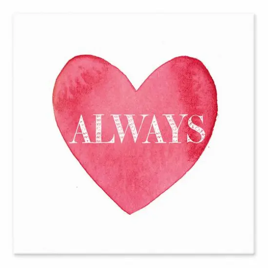 Always Love You Watercolor Heart Tabletop Canvas {1}