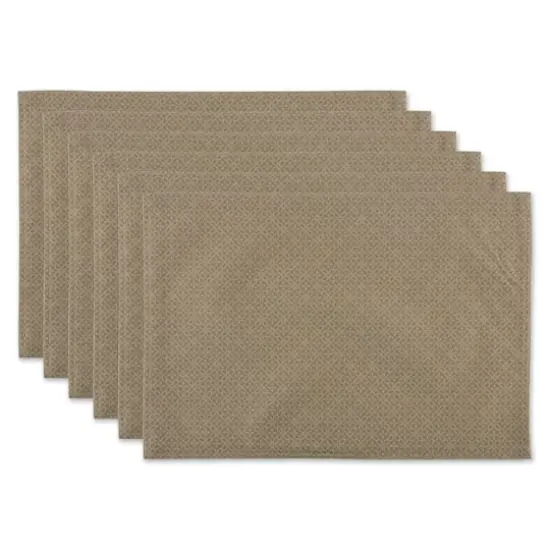 Stone Tonal Lattice Print OutdoorPlacemat (Set of 6) {1}