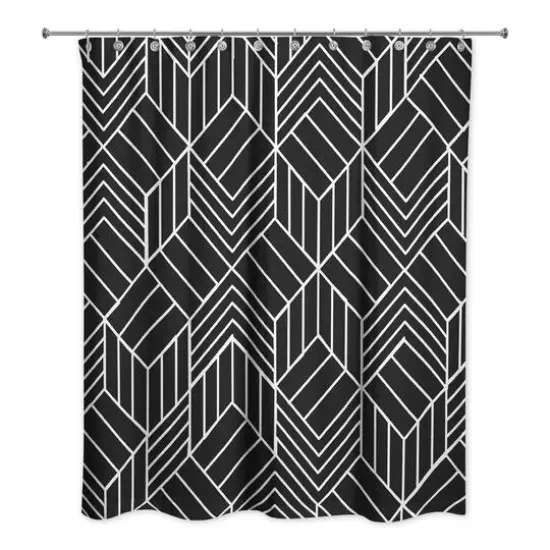 Hatch Chevron Shower Curtain Black {1}