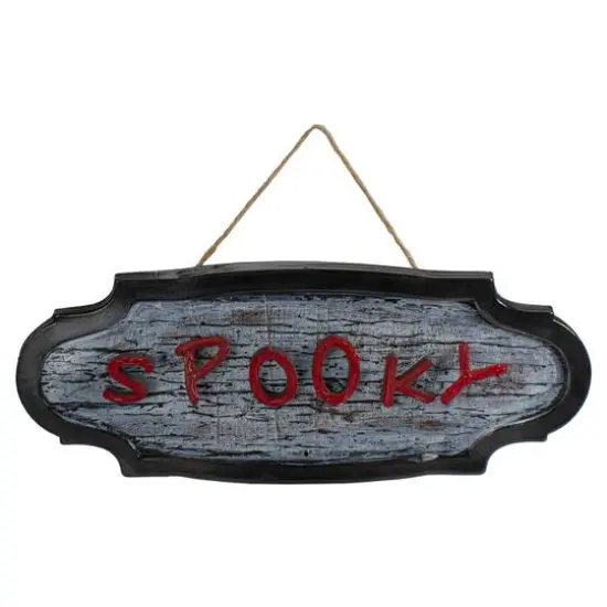 20.5" Red & Gray Animated Spooky Halloween Sign {1}