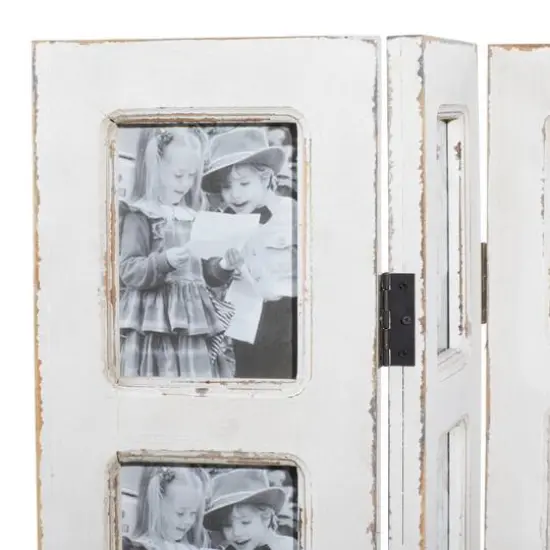 White Wood Farmhouse Room Divider Screen {8}