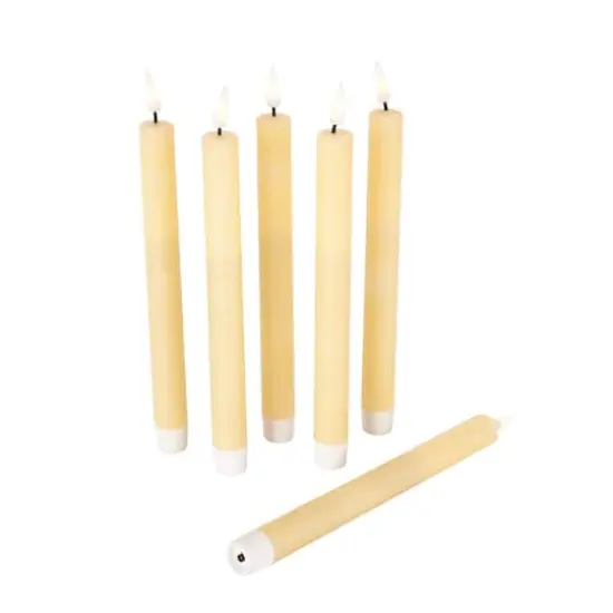 10" Flameless Wax Candles with Remote Control, 6ct. Yellow {4}