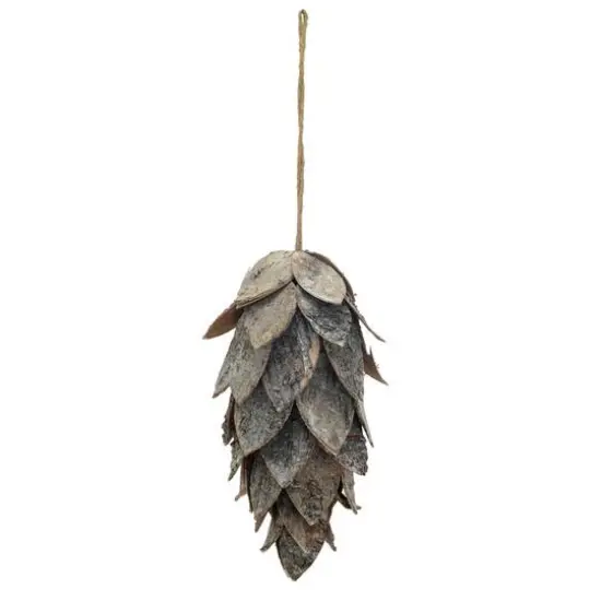 Hello Honey&reg; 10.25" Natural Birch Bark Pinecone Ornament {1}