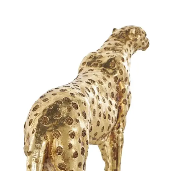 17" Long Gold Walking Cheetah Sculpture  {5}