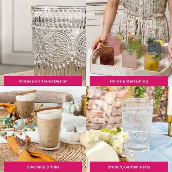 Kate Aspen&reg; 13oz. Vintage Textured Glass Set Clear {7}