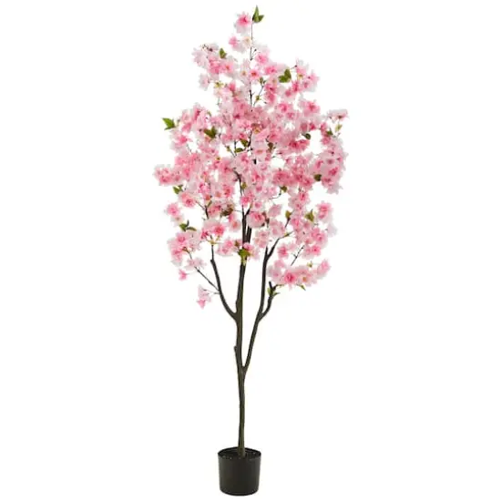 6ft. Potted Pink Cherry Blossom Artificial Tree {1}