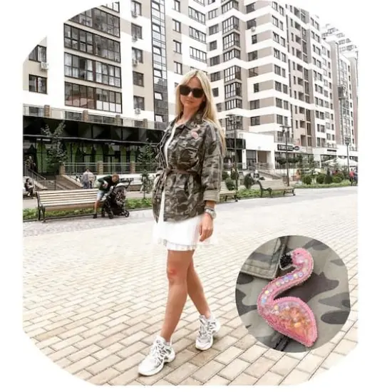 Crystal Art Beadwork Kit For Creating Brooch Flamingo {10}