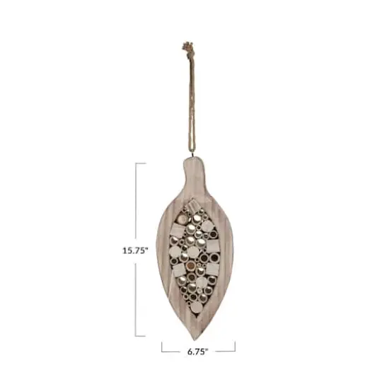 Hello Honey® 15.75" Natural Paulownia Wood & Bamboo Insect House with Jute Hanger {5}