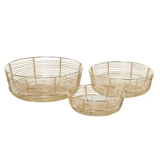 Gold Wire Contemporary Decorative Bowl Set {1}