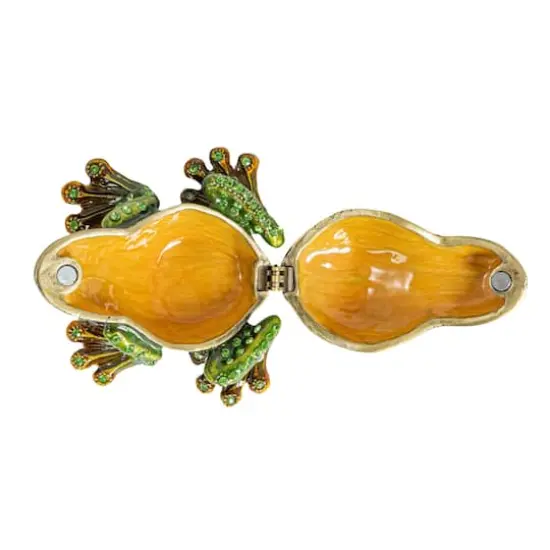 Hello Honey&reg; 3" Green Jeweled Frog Trinket Box {7}