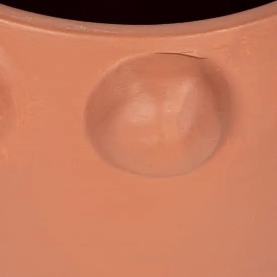 Hello Honey&reg; 10.5" Matte Terra Cotta Raised Dots Terra Cotta Planter {5}