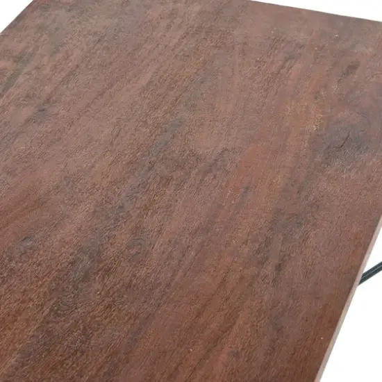 Hello Honey&reg; Saratoga 4ft. Dark Chestnut Rustic Solid Wood & Metal Coffee Table {9}