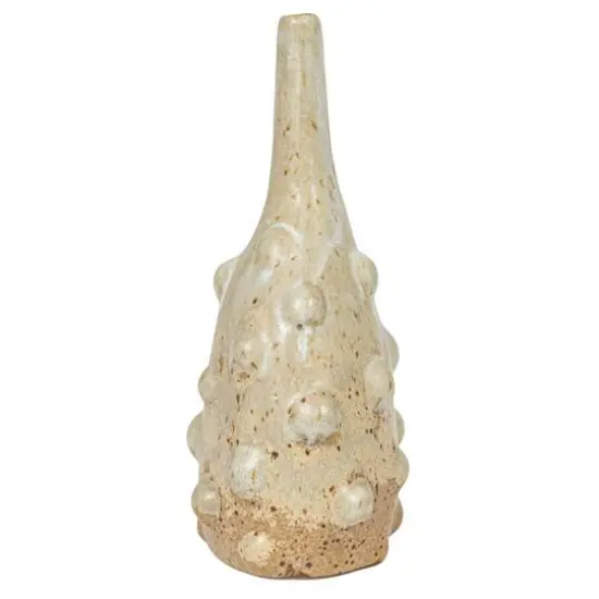 Hello Honey&reg; 8" White Stoneware Vase with Raised Dots & Reactive Glaze {9}