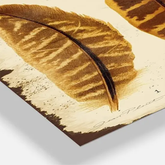 Designart Five Pheasant Feathers Multipanel Wall Clock {4}