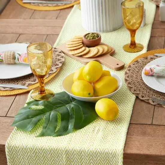 DII&reg; 72" Chevron Handloom Table Runner Avocado {7}