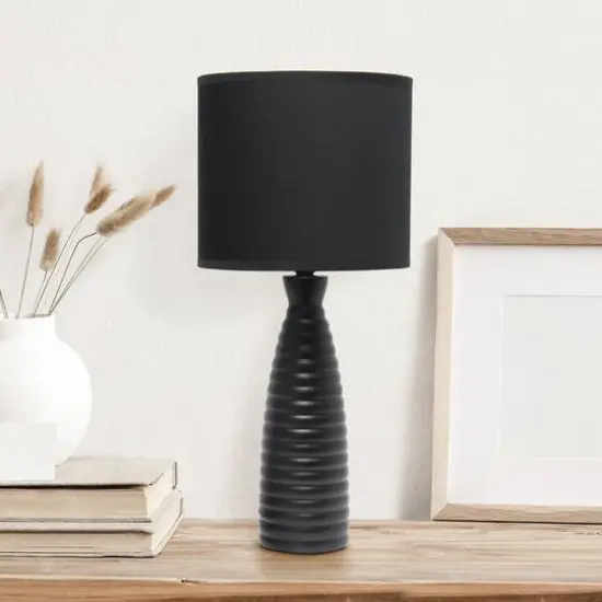 Simple Designs Alsace Bottle Table Lamp Black {3}