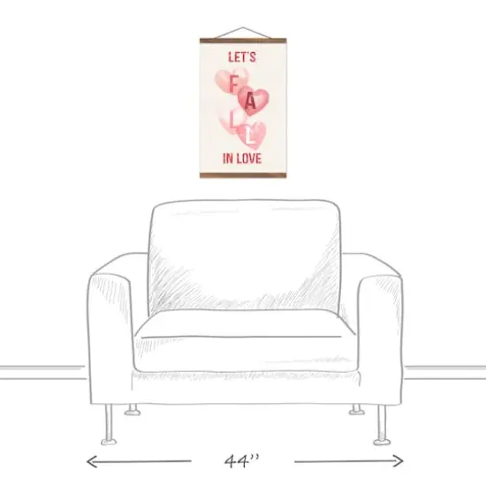 Lets Fall In Love Linen Teak Hanging Canvas Wall Art {4}