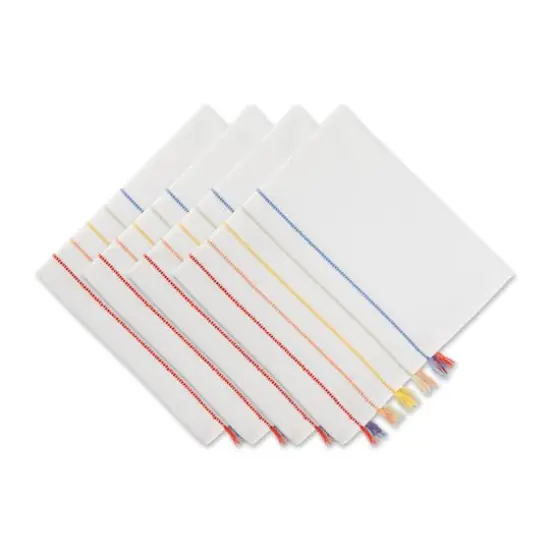 DII&reg; Striped Tassel Napkins, 4ct. Rainbow {1}