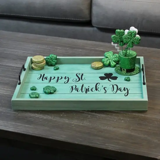 Elegant Designs&trade; 15.5" Happy St. Patrick's Day Serving Tray with Handles {6}
