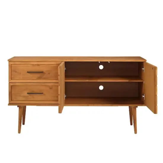 Walker Edison 58" Caramel Solid Wood 2-Drawer Prism Sideboard {5}