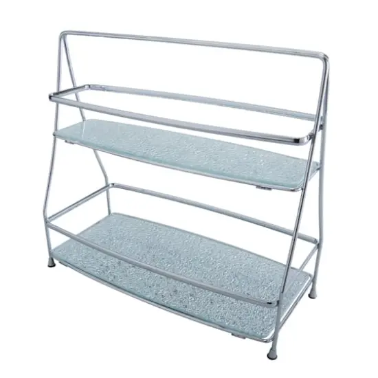 Elle D&eacute;cor 2-Tier Hammered Mirror Vanity Tray {1}