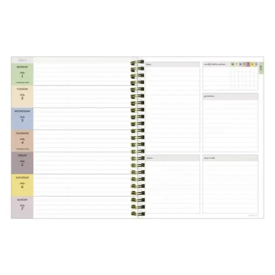 TF Publishing 2024 - 2025 Coastal Flowers Medium Spiral Planner {4}