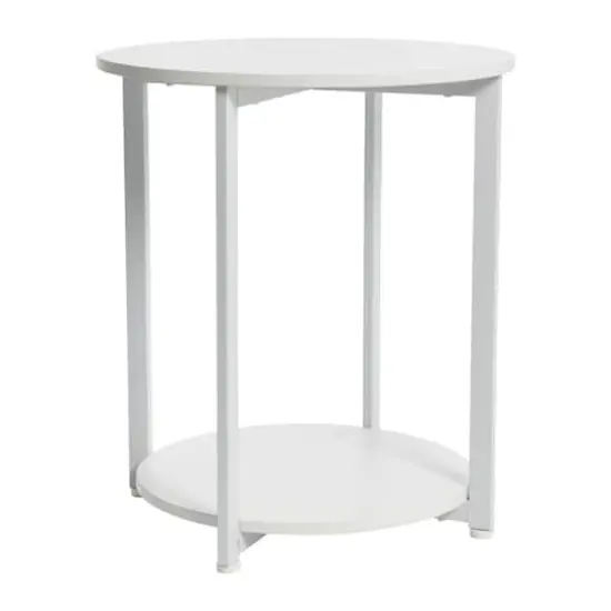 Household Essentials Jamestown 24" Round End Table White {7}
