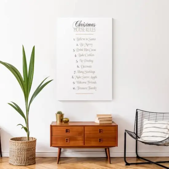 Christmas House Rules Canvas Wall Art {5}