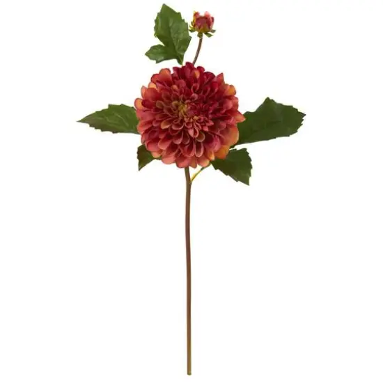 Orange & Red Dahlia Artificial Flower Stem, 6ct. {1}