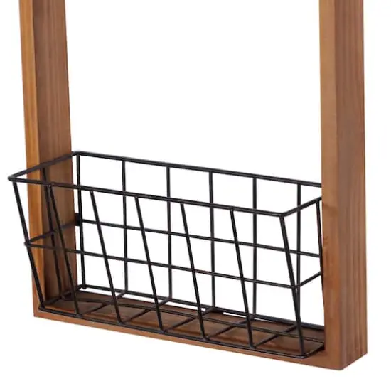 Brown Wood Farmhouse Wall Clock, 24" x 12" x 4" {5}