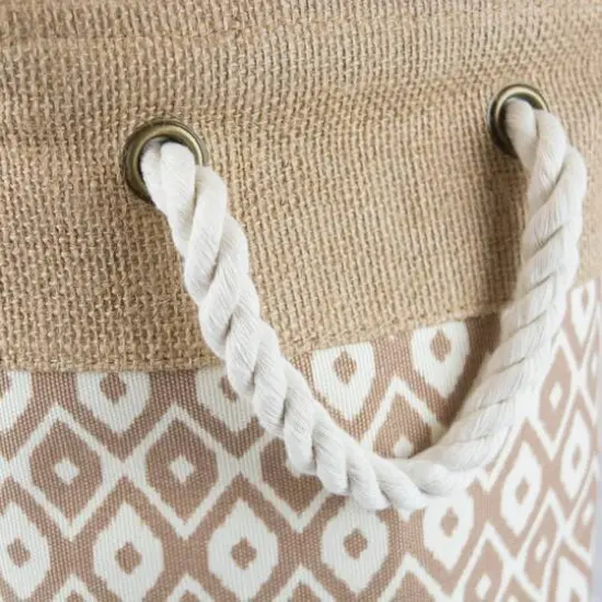 DII&reg; 15" Brown Ikat Rectangle Burlap Bin {4}