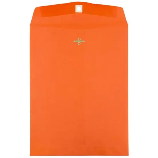 JAM Paper 9" x 12" Orange Recycled Clasp Closure Envelopes {2}