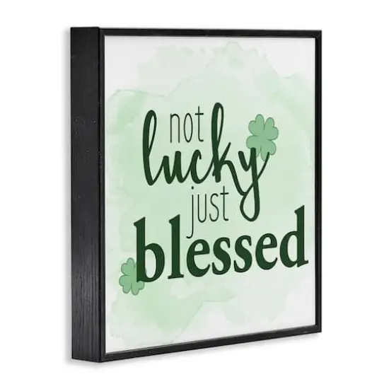 Stupell Industries Just Blessed Green Shamrocks Framed Giclee Art Black {4}
