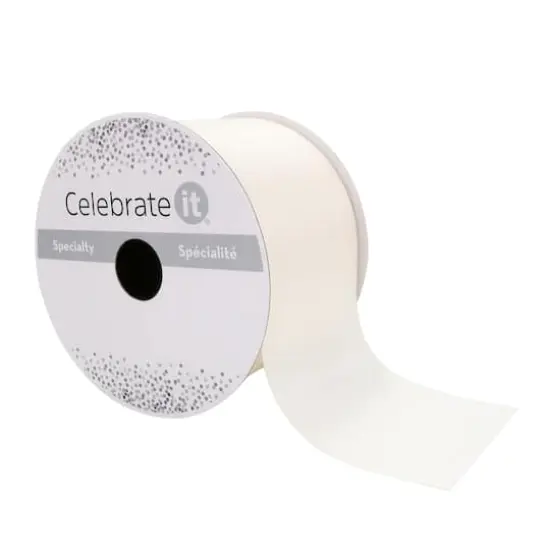 2.5" x 10yd. Satin Ribbon by Celebrate It® Specialty Ivory {1}