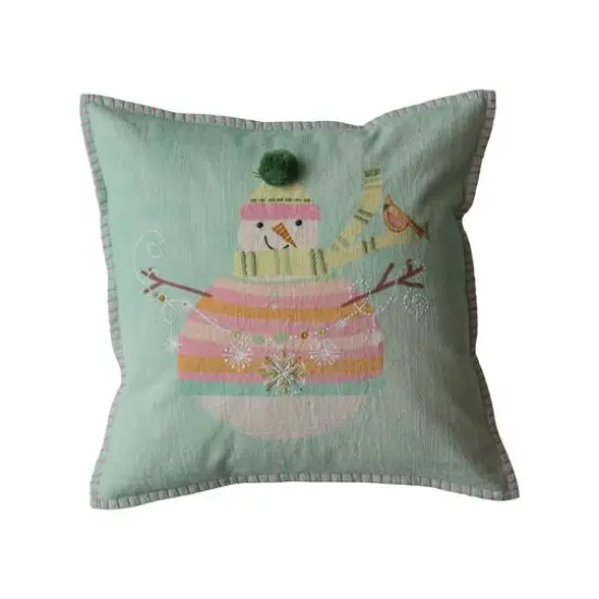 Hello Honey&reg; 18" Snowman & Pom Pom Accent Pillow {1}
