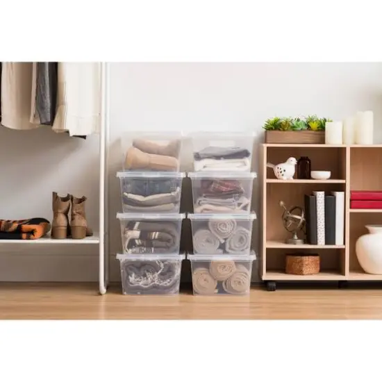 IRIS&reg; 17qt. Clear Snap Top Storage Boxes, 8ct. {7}